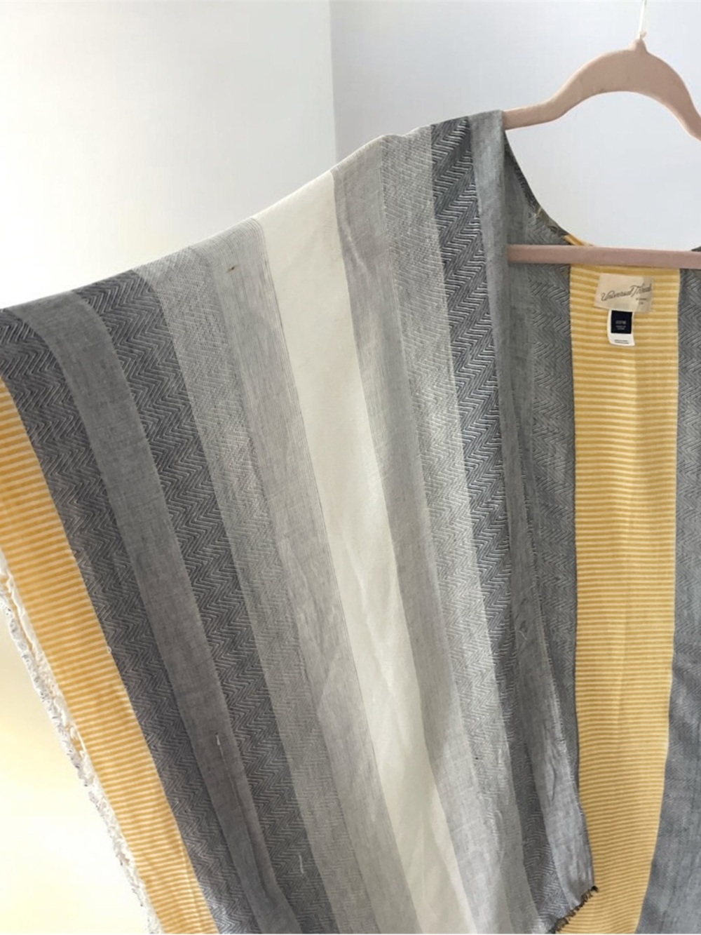 Universal Thread Yellow and White Striped duster or beach cover up